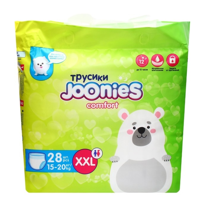 Подгузники-трусики JOONIES Comfort, размер XXL (15-20 кг), 28 шт. Подгузники-трусики JOONIES Comfort, размер XXL (15-20 кг), 28 шт.