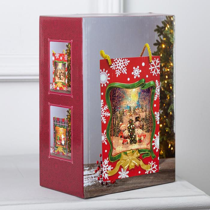 Светодиодная фигура &laquo;Подарочный пакет&raquo; 15 &times; 23 &times; 7 см, пластик, батарейки ААх3 (не в комплекте), USB, свечение тёплое белое