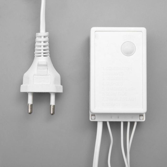 Гирлянда &laquo;Бахрома&raquo; 4 &times; 0.6 м, IP44, белая нить, 180 LED, свечение фиолетовое, 8 режимов, 220 В