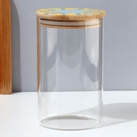 Банка для хранения сыпучих продуктов и круп &laquo;Нежная мимоза&raquo;, 950 мл