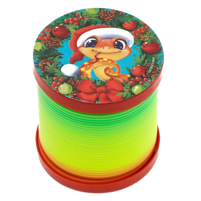 Новый год! Пружинка радуга &laquo;Новый год и змейка&raquo;, цвета МИКС, d.-5см, новогодний подарок