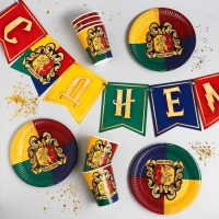 Набор бумажной посуды одноразовый Волшебный мир&raquo;, 6 тарелок, 6 стаканов, 1 гирлянда