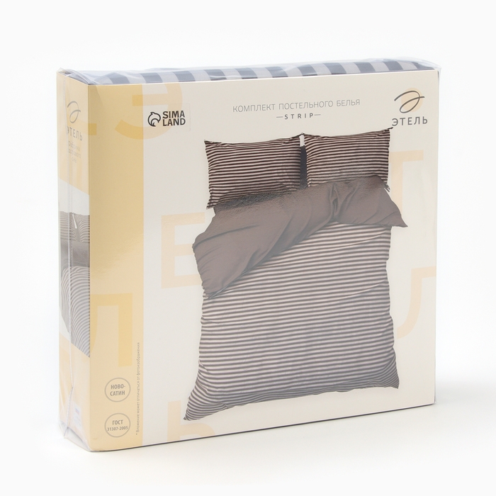 Постельное бельё Этель дуэт Strip 150х215см-2 шт, 225х240см, 50х70&plusmn;3 см-2 шт, новосатин
