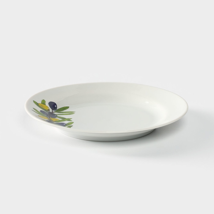 Тарелка &laquo;Оливки&raquo;, d=17,5 см, белая, фарфор