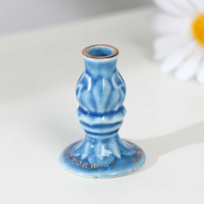 Подсвечник гжель, цветной, керамика, 5×4 см, микс Подсвечник гжель, цветной, керамика, 5×4 см, микс