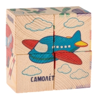 Кубики деревянные &laquo;Транспорт&raquo;, набор 4 шт.