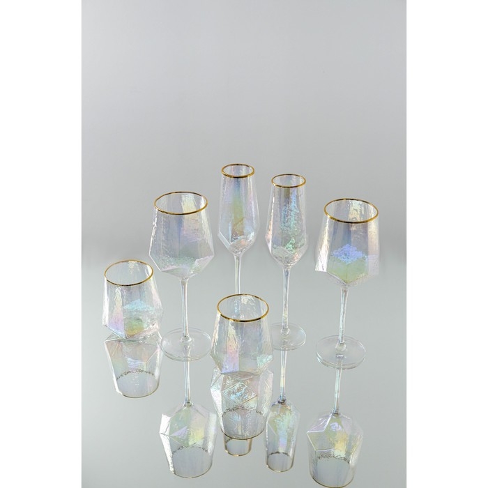 Стакан стеклянный Magistro &laquo;Дарио&raquo;, 450 мл, цвет перламутровый