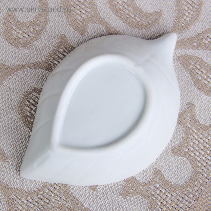 Набор салатников керамических на деревянной подставке &laquo;Эстет. Лист&raquo;, 4 предмета: 50 мл, цвет белый