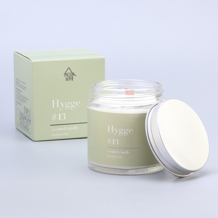 Свеча ароматическая Свеча ароматическая "Hygge" #13 Цитрус юзу, соевый воск, в банке, 90 г