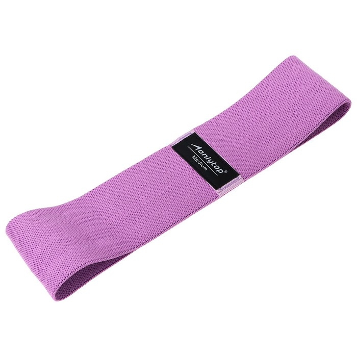 Фитнес-резинка ONLYTOP MEDIUM, 36х8,2х0,3 см, нагрузка 35-45 кг, цвет фиолетовый