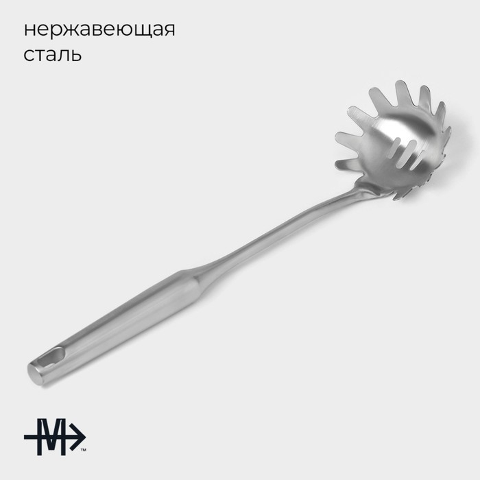 Ложка для спагетти из нержавеющей стали Magistro, 35×8,5 см, Luxe, цвет серебряный Ложка для спагетти из нержавеющей стали Magistro, 35×8,5 см, Luxe, цвет серебряный
