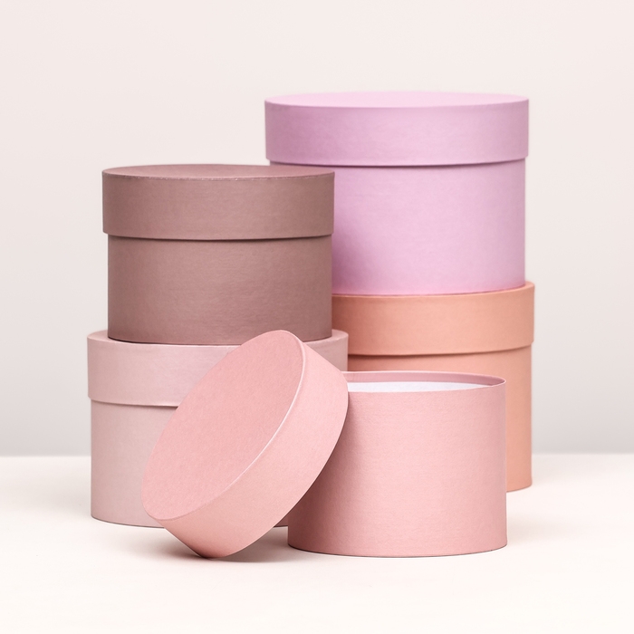 Набор шляпных коробок 5 в 1 Набор шляпных коробок 5 в 1 "Крема" 20 х 14,5, 14 х 10 см