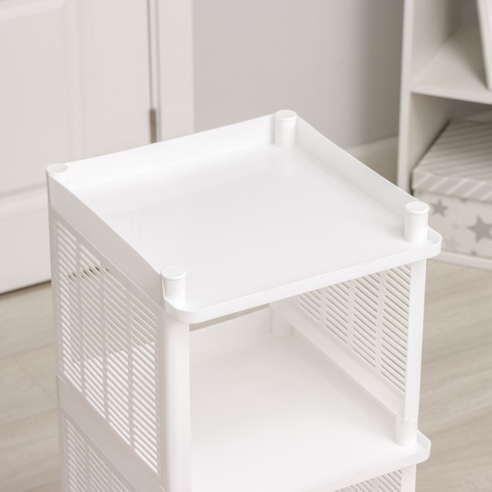 Этажерка напольная 4-х секционная Альтернатива &laquo;Лайт&raquo;, цвет белый