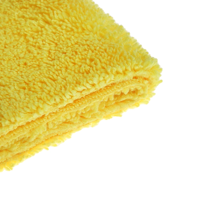 Салфетка из мягкой микрофибры пушистая, полирующая, 40 х 40 см, 400 г/м2, желтая