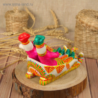 Филимоновская игрушка &laquo;Парочка на санях&raquo;