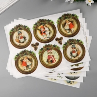 Набор декупажных карт 6 шт "Винтажные шары" А4, 45 г/м2 Набор декупажных карт 6 шт "Винтажные шары" А4, 45 г/м2