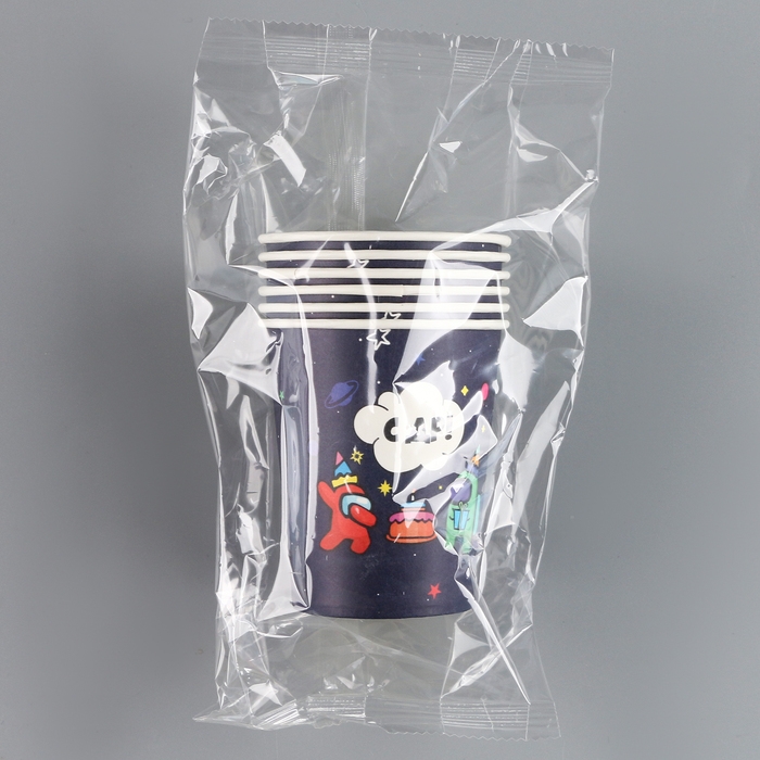 Стакан одноразовый бумажный Стакан одноразовый бумажный "С ДР", набор 6 шт, 250 мл