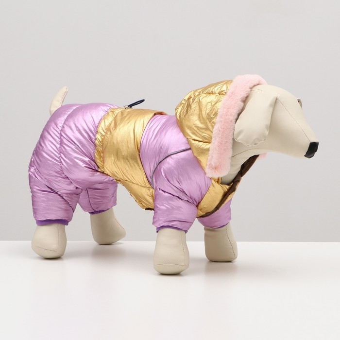 Комбинезон Комбинезон "Блик" с утяжкой, размер 16 (ДС 36 см, ОГ 46 см, ОШ 35 см), золото-лавандовый