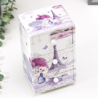 Шкатулка дерево комод "Эйфелева башня и лаванда" 19,5х11х8 см Шкатулка дерево комод "Эйфелева башня и лаванда" 19,5х11х8 см