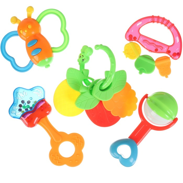 Набор погремушек «Звонкая радость», 5 шт, Крошка Я Набор погремушек «Звонкая радость», 5 шт, Крошка Я