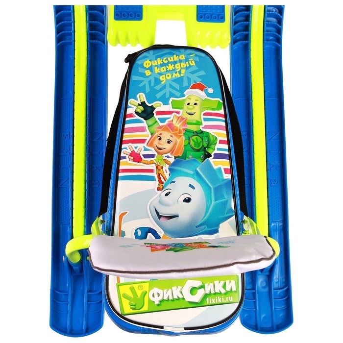 Снегокат &laquo;Тимка спорт Фиксики&raquo;, ТС4-1/Ф22, со спинкой и ремнём безопасности, цвет цвет лимонный/синий