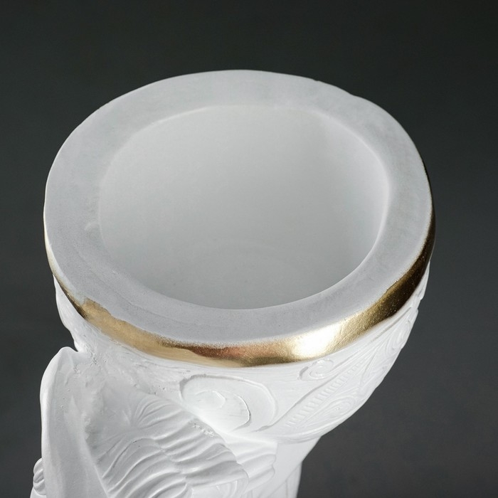 Фигура с кашпо "Девушка Нимфа" белое золото, 1,2 л / 30х83х23см