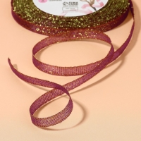 Лента парчовая, 6 мм, 23 &plusmn; 1 м, цвет сиреневый №012