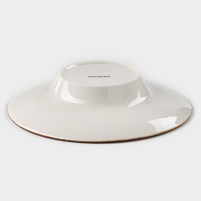 Тарелка фарфоровая для пасты Magistro &laquo;Церера&raquo;, 160 мл, d=21 см, цвет оранжевый