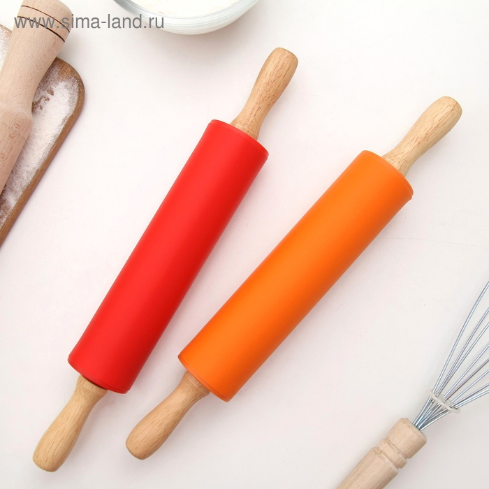 Скалка Доляна «Валенсия», 30×4 см, рабочая часть 17,5 см, цвет МИКС Скалка Доляна «Валенсия», 30×4 см, рабочая часть 17,5 см, цвет МИКС