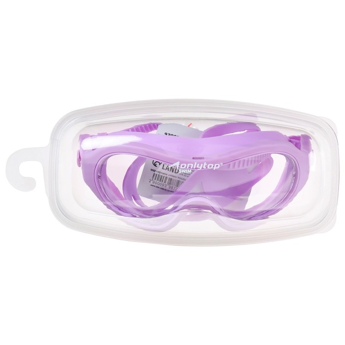 Маска для плавания детская ONLYTOP, беруши, цвет сиреневый