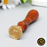 Печать для сургуча с деревянной ручкой "Корона с буквой M" 9х2,5х2,5 см Печать для сургуча с деревянной ручкой "Корона с буквой M" 9х2,5х2,5 см