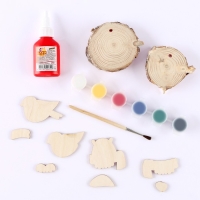 Новогодний набор для творчества. Ёлочные деревянные подвески под раскраску «Новый год! Мишка и снегирь» Новогодний набор для творчества. Ёлочные деревянные подвески под раскраску «Новый год! Мишка и снегирь»