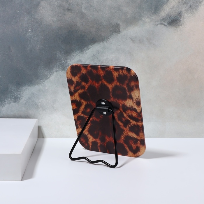 Зеркало настольное - подвесное &laquo;ANIMAL&raquo;, 12,2 &times; 16 см, цвет &laquo;леопард&raquo;