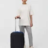 Чемодан Platta, черный с синим