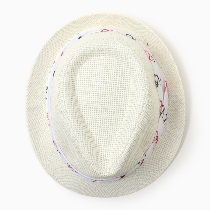 Шляпа мужская MINAKU, цвет белый, р-р 58 Шляпа мужская MINAKU, цвет белый, р-р 58