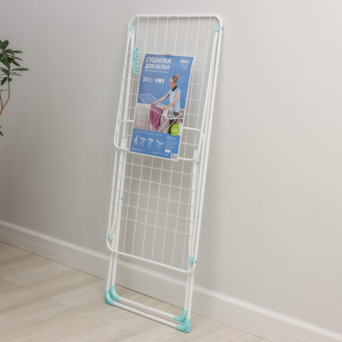 Сушилка для белья напольная складная, рабочая длина 20 м, цвет белый Сушилка для белья напольная складная, рабочая длина 20 м, цвет белый