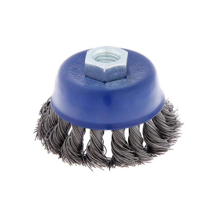 Щетка металлическая для УШМ ТУНДРА, крученая проволока, Щетка металлическая для УШМ ТУНДРА, крученая проволока, "чашка", М14, 75 мм