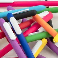 Ручка шариковая Swiper Soft Touch, неоново-оранжевая с белым