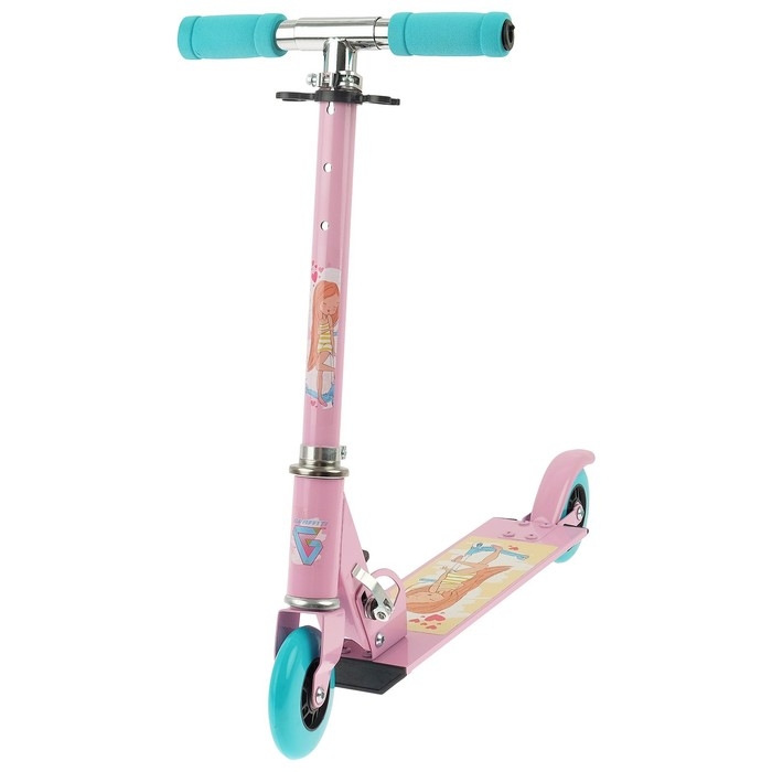 Самокат-снегокат 2 в 1 GRAFFITI «Красотка», цвет розовый Самокат-снегокат 2 в 1 GRAFFITI «Красотка», цвет розовый