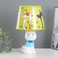 Настольная лампа "Котенок" Е14 15Вт белый 20х20х32 см RISALUX Настольная лампа "Котенок" Е14 15Вт белый 20х20х32 см RISALUX