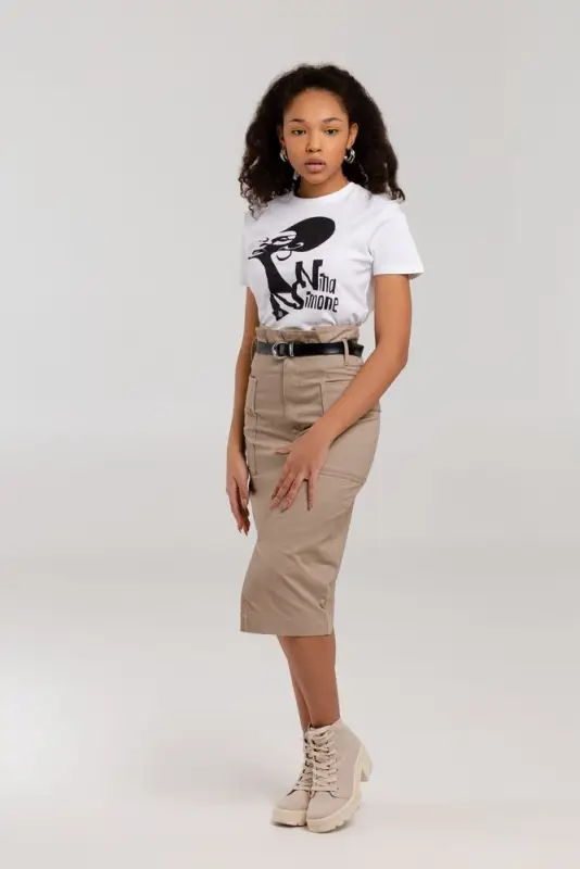 Футболка женская &laquo;Меламед. Nina Simone&raquo;, белая, размер L