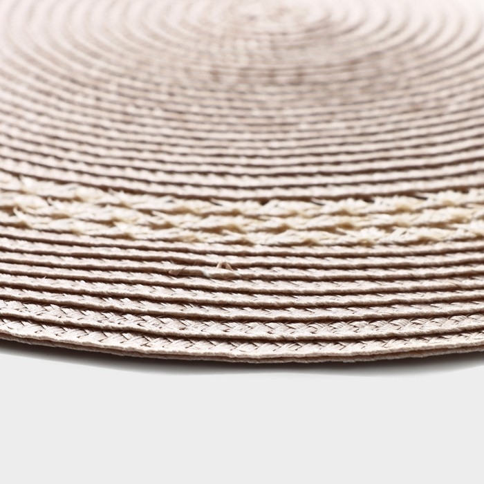 Салфетка сервировочная на стол Доляна &laquo;Оскар&raquo;, d=38 см, цвет бежевый