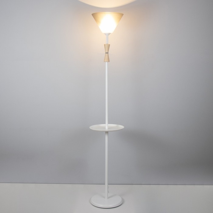 Торшер Торшер "Князь" со столиком 1х15Вт Е27 МОДЕЛЬ: BR 01037 белый/черный