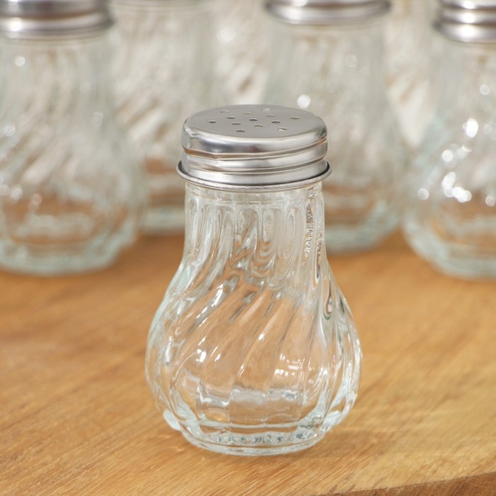 Набор стеклянных солонок Доляна &laquo;Изгиб граней&raquo;, 24 предмета: 60 мл, 5&times;7,5 см