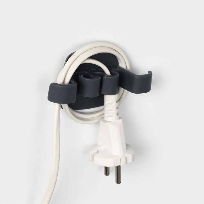 Зажим для проводов на бытовую технику, 3 шт, 9,5&times;5,3&times;2,5 см, цвет белый/чёрный/серый