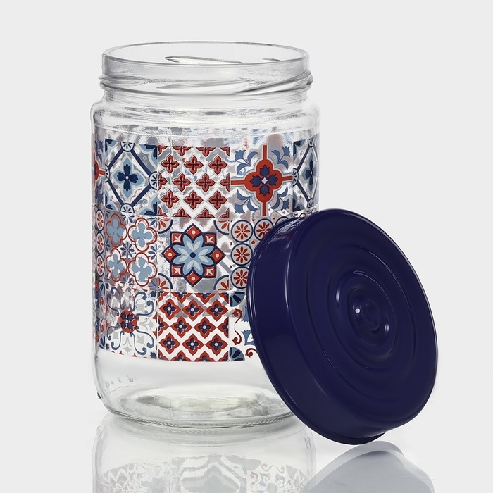 Банка стеклянная для сыпучих продуктов &laquo;Мозаика&raquo;, 660 мл