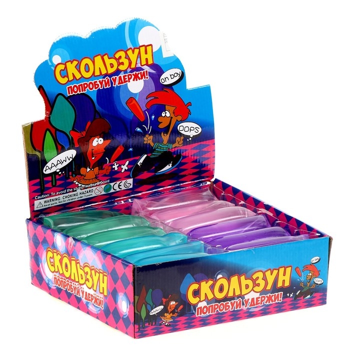 Мялка &laquo;Скользун&raquo;, с водой, звёзды, маленький цвета МИКС