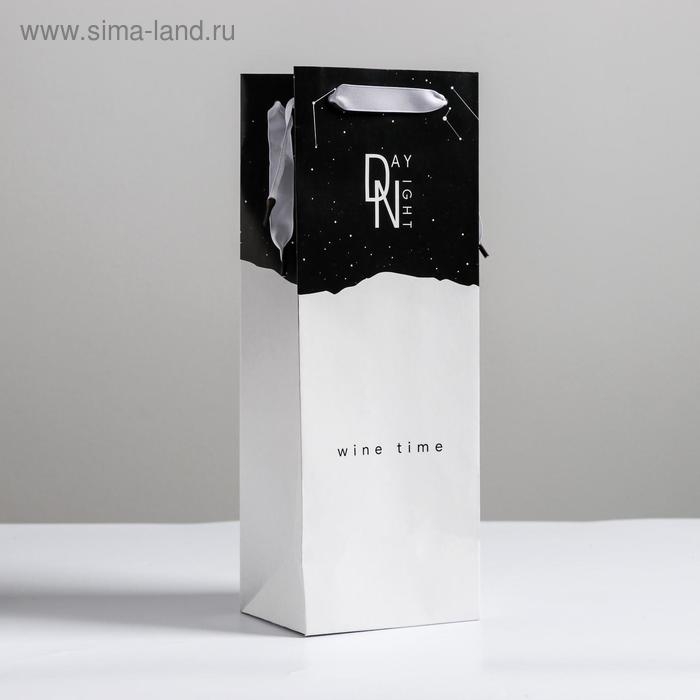Пакет подарочный ламинированный под бутылку, упаковка, &laquo;Wine time&raquo;, 13 x 36 x 10 см