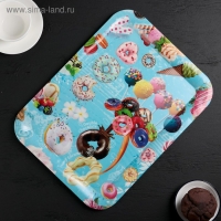 Поднос пластиковый прямоугольный Доляна «Кокетство», 37,5×28 см, рисунок МИКС Поднос пластиковый прямоугольный Доляна «Кокетство», 37,5×28 см, рисунок МИКС