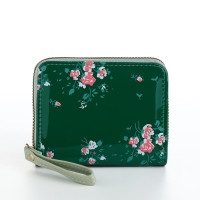 Кошелёк женский на молнии, лакированный, цвет зелёный Кошелёк женский на молнии, лакированный, цвет зелёный